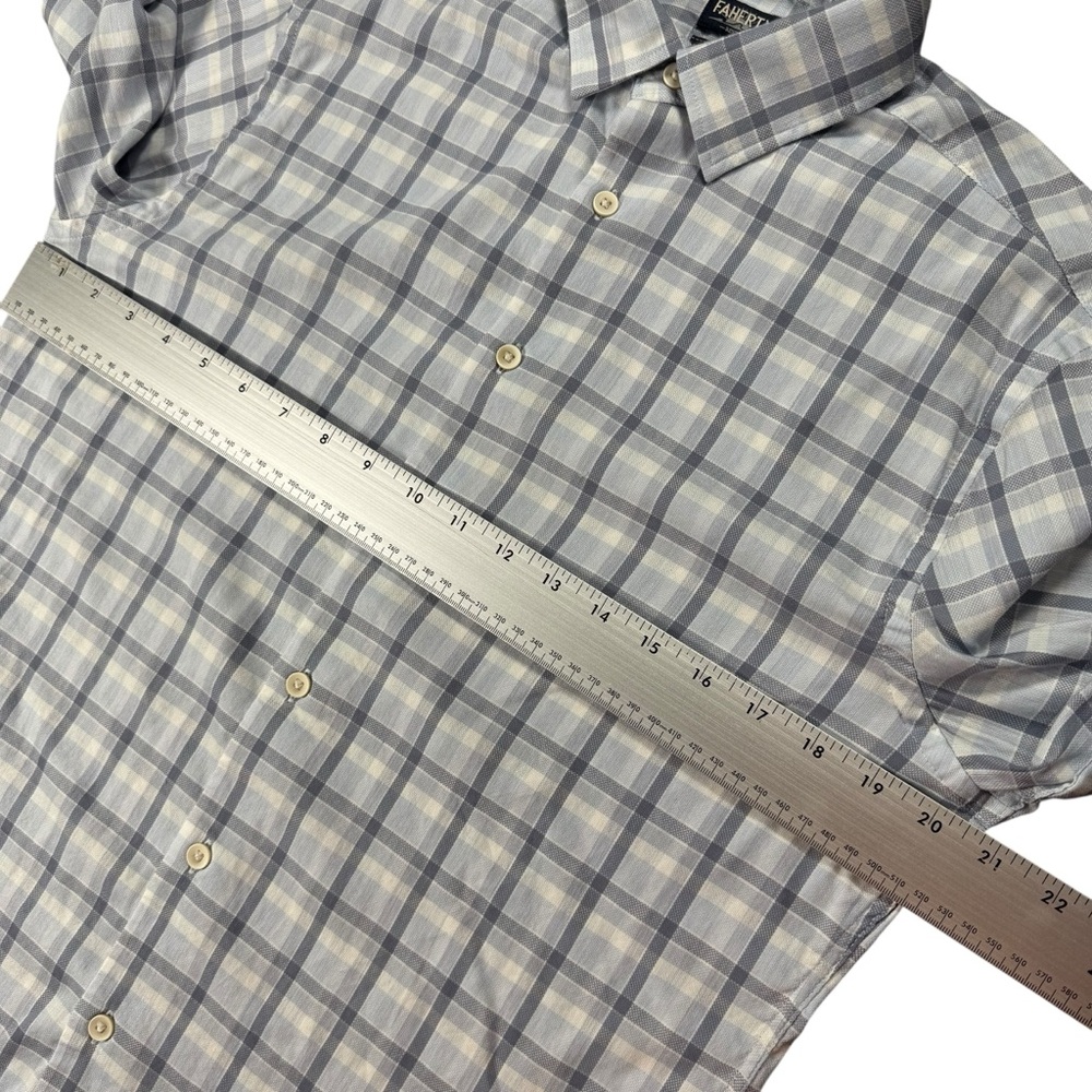 Faherty Men’s S Movement Shirt‎ Light Blue White Plaid Stretch - Picture 10 of 11